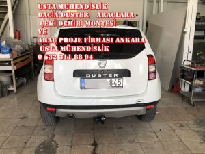 DACIA DUSTER Çeki Demiri kancası takma montajı ve araç proje usta mühendislik ANKARA DA Usta mühendislik 05323118894