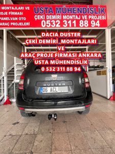 DACIA DUSTER Çeki Demiri kancası takma montajı ve araç proje usta mühendislik ANKARA DA Usta mühendislik 05323118894